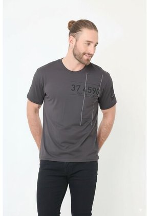 Camiseta Manga Corta Gris Para Hombre