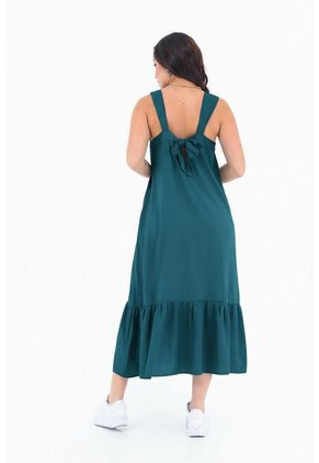 Vestido Largo Azul  Con Boleros Para Mujer