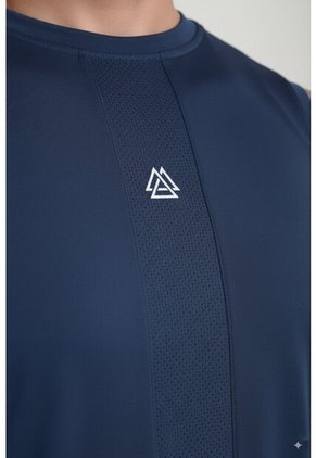 Camiseta Deportiva Manga Sisa Azul Para Hombre