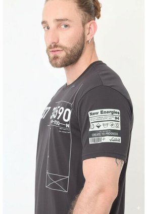 Camiseta Manga Corta Gris Para Hombre