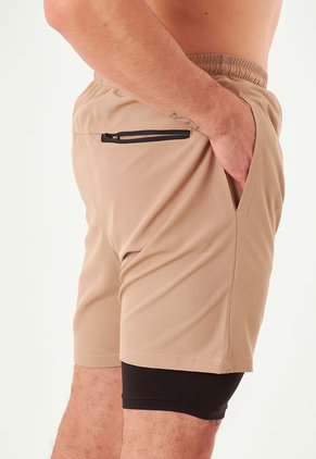 Pantaloneta Deportiva Café Con Ciclista Para Hombre