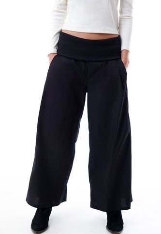 Pantalón Amplio En Tejido Plano Belife