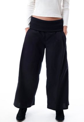 Pantalón Amplio En Tejido Plano