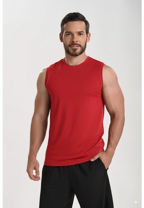 Camiseta Deportiva Manga Sisa Roja Para Hombre