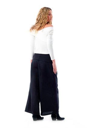 Pantalón Amplio En Tejido Plano