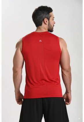 Camiseta Deportiva Manga Sisa Roja Para Hombre