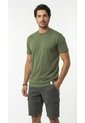 Camiseta Verde Militar Manga Corta Para Hombre de Belife