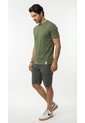 Camiseta Verde Militar Manga Corta Para Hombre de Belife