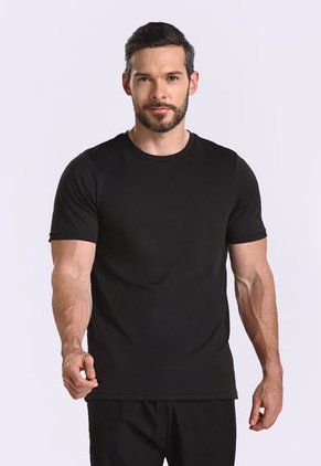 Camiseta Manga Corta Negra Para Hombre