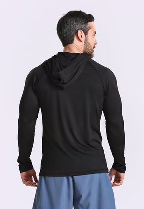 Camiseta Manga Larga Negra Para Hombre