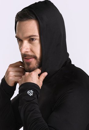 Camiseta Manga Larga Negra Para Hombre