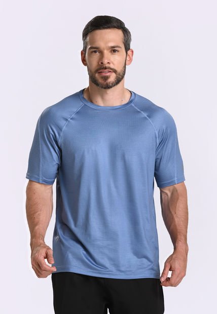Camiseta Manga Corta Azul Para Hombre