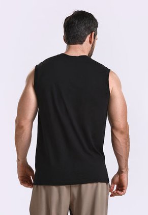 Camiseta Manga Sisa Negra Para Hombre