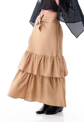 Falda Larga Con Cinturón