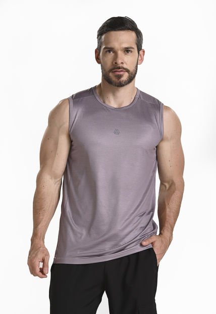 Camiseta Manga Sisa Gris Para Hombre