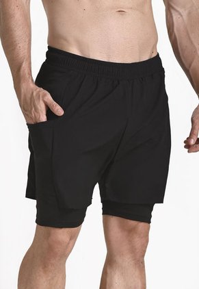 Pantaloneta Deportiva Negra Para Hombre