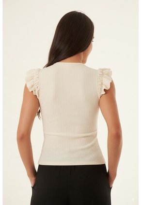 Camiseta Manga Sisa Ivory Para Mujer