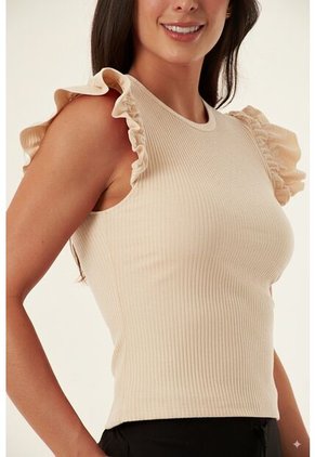 Camiseta Manga Sisa Ivory Para Mujer