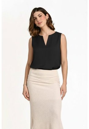 Camiseta Manga Sisa Negra Para Mujer