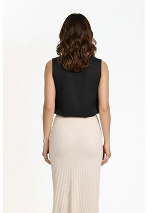 Camiseta Manga Sisa Negra Para Mujer