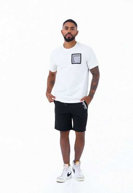 Bermuda Negra Con Estampado Para Hombre Belife