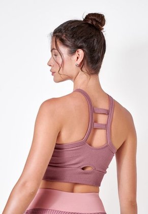 Crop Top En Rib Morado-