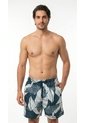 Bermuda De Playa Reversible Verde Estampada Para Hombre de Belife