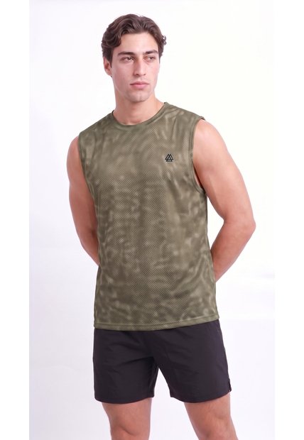 Camiseta Deportiva Verde Manga Sisa Para Hombre