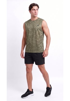 Camiseta Deportiva Verde Manga Sisa Para Hombre