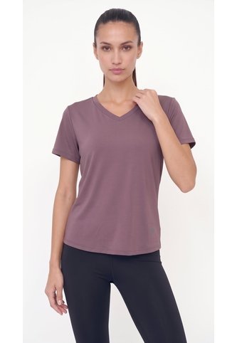 Camiseta Deportiva Manga Corta Lila Para Mujer Belife