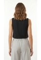Blusa Negra Manga Sisa En Scuba Para Mujer de Belife