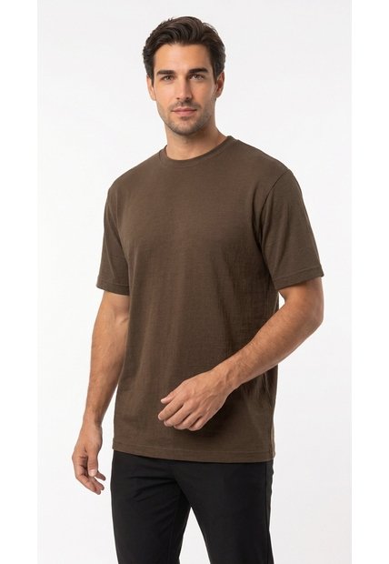 Camiseta Café Con Textura Para Hombre