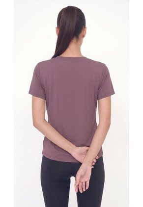 Camiseta Deportiva Manga Corta Lila Para Mujer