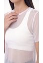 Camiseta Blanca En Malla Para Mujer de Belife