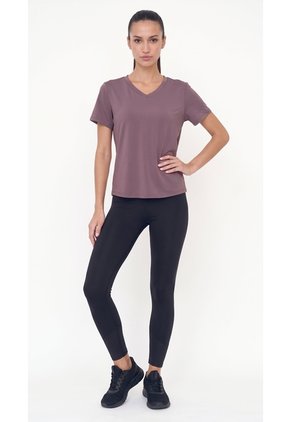 Camiseta Deportiva Manga Corta Lila Para Mujer
