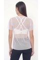 Camiseta Blanca En Malla Para Mujer de Belife