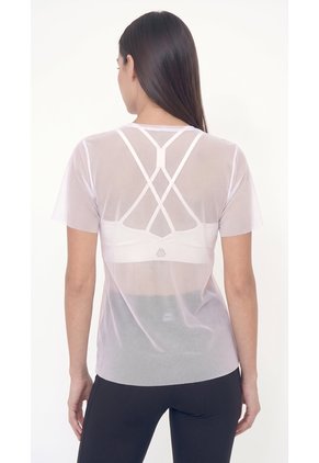 Camiseta Blanca En Malla Para Mujer
