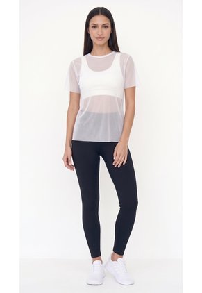 Camiseta Blanca En Malla Para Mujer