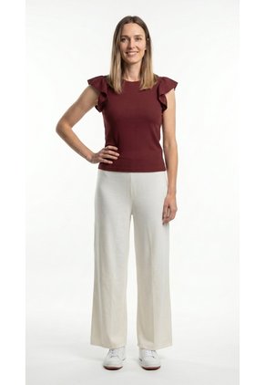 Pantalón Ivory Ancho En Scuba Para Mujer