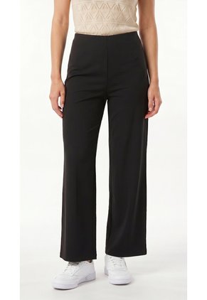 Pantalón Negro Ancho En Scuba Para Mujer