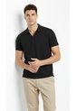 Camiseta Polo Negra Cuello Cubano Para Hombre de Belife
