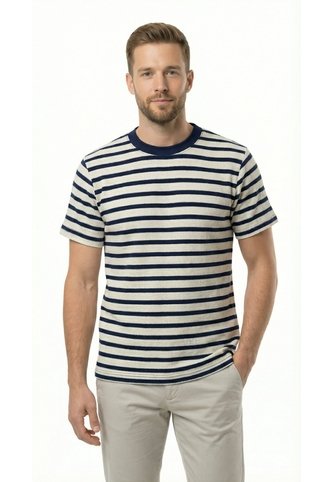 Camiseta Manga Corta Con Rayas Para Hombre Belife
