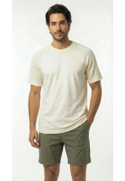 Camiseta Ivory Manga Ranglan Para Hombre