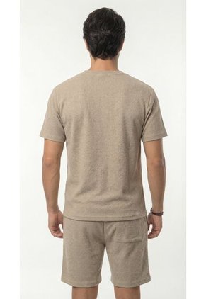 Camiseta Café Manga Corta Para Hombre