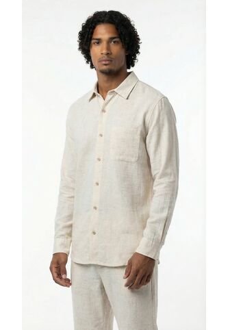 Camisa Semilla Manga Larga En Lino Para Hombre Belife