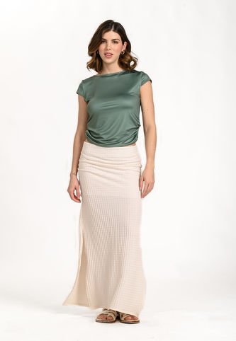 Camiseta Manga Corta Verde Para Mujer Belife