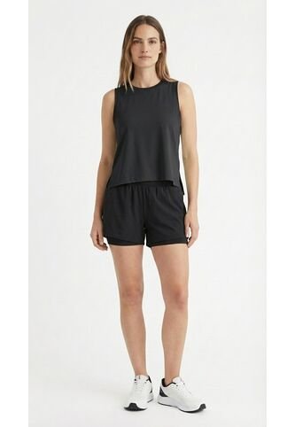 Camiseta Manga Sisa Deportiva Negra Para Mujer Belife