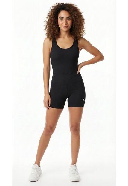 Enterizo Deportivo Negro Corto Mujer