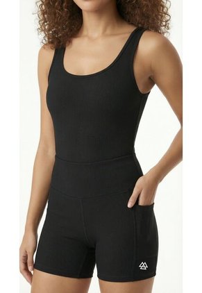 Enterizo Deportivo Negro Corto Mujer