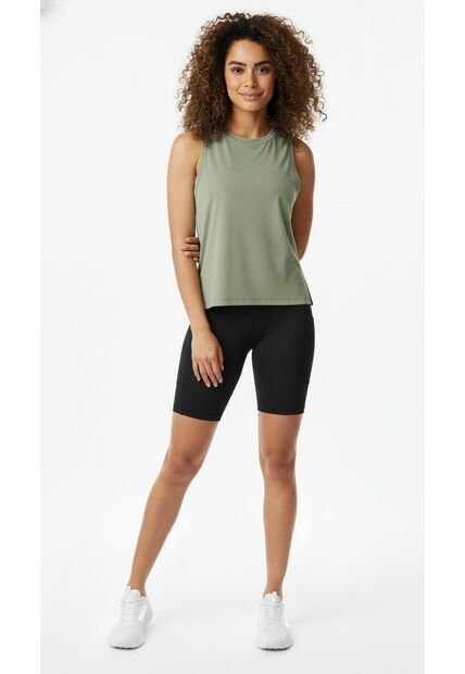 Camiseta Deportiva Verde Manga Sisa Para Mujer